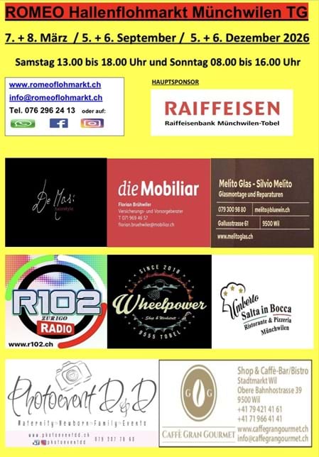 ROMEO HALLENFLOHMARKT MÜNCHWILEN 07-08 MÄRZ 2026