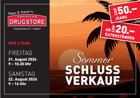 SOMMER-SCHLUSSVERKAUF BEI AMERICAN DRUGSTORE!