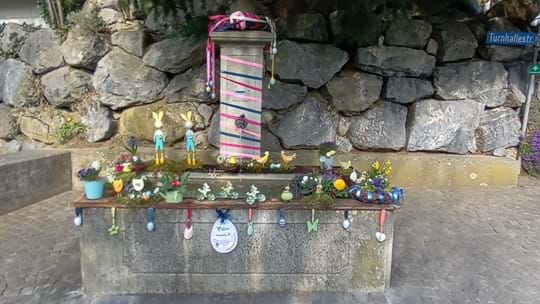 Osterbrunnen an der Verzweigung Turnhallestr.-Leebergstrasse