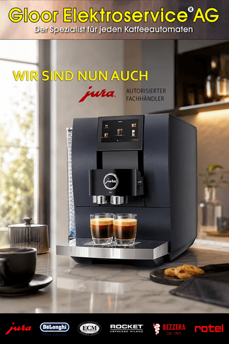 ☕ NEU BEI GLOOR ELEKTROSERVICE: JURA AUTORISIERTER FACHHÄNDLER Wir erweitern unsere Kompetenz rund um hochwertige Kaffeemaschinen!
